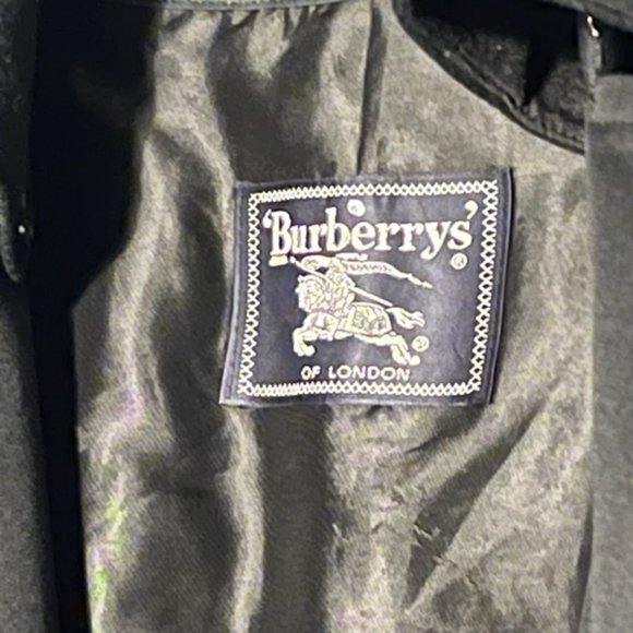Vintage BURBERRYS OF LONDON Classic Navy-Blue Trench Coat Men's Size 40R - Picture 4 of 14